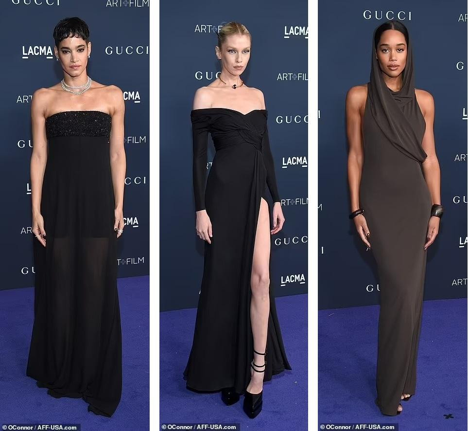 Từ trái qua phải: Nữ diễn viên Sofia Boutella, cựu thiên thần nội y Stella Maxwell và nữ diễn viên kiêm người mẫu Laura Harrier. Ảnh: USA.com. Từ trái qua phải: Nữ diễn viên Sofia Boutella, cựu thiên thần nội y Stella Maxwell và nữ diễn viên kiêm người mẫu Laura Harrier. Ảnh: USA.com.