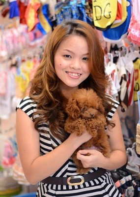 Cô chủ Thùy Dương. Bài viết: http://news.zing.vn/Co-gai-mo-cua-hang-quy-toc-cho-thu-cung-post359550.html#home_cate.tinmoi Nguồn Zing News 