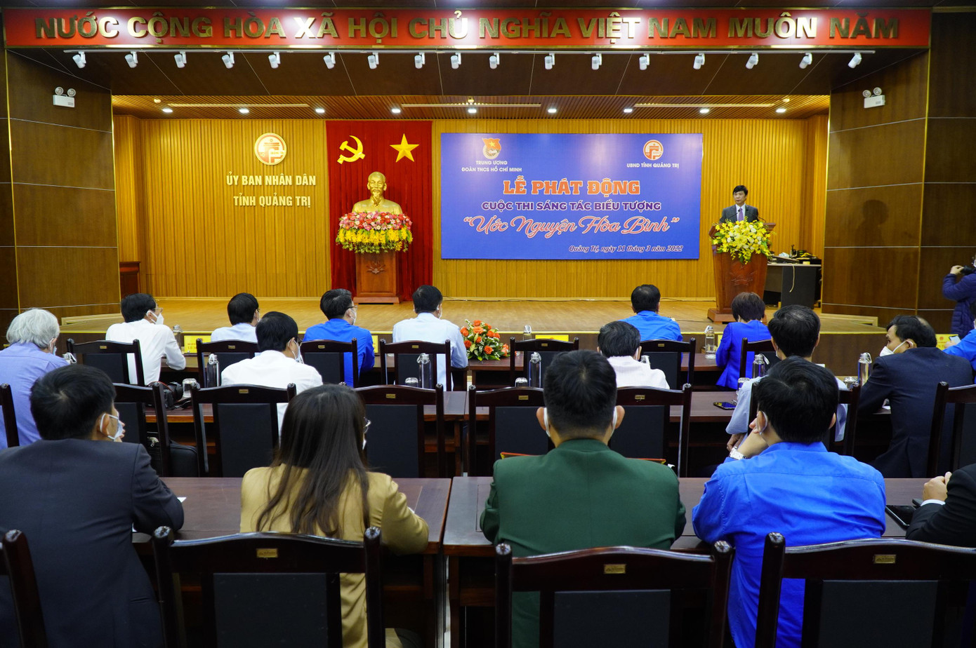 Quang cảnh Lễ phát động Cuộc thi Sáng tác biểu tượng “Ước nguyện Hòa bình” - Quảng Trị 2022.