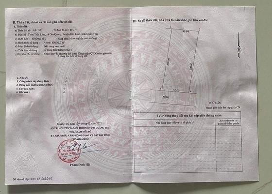 Một phôi giấy chứng nhận quyền sử dụng đất giả được phát hiện. Ảnh: Văn phòng Đăng ký đất đai tỉnh Quảng Trị cung cấp.