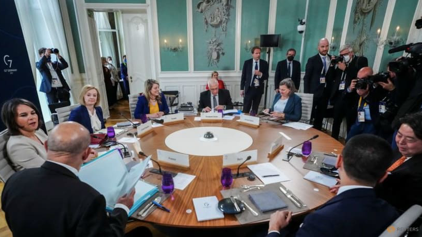 Ngoại trưởng các nước G7 trong cuộc họp ngày 13/5 tại Đức. (Ảnh: Reuters) Ngoại trưởng các nước G7 trong cuộc họp ngày 13/5 tại Đức. (Ảnh: Reuters)