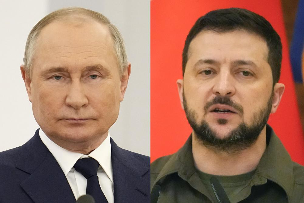 Cả Tổng thống Nga Vladimir Putin và Tổng thống Ukraine Volodymyr Zelensky đều không chấp nhận thất bại trong cuộc xung đột hiện nay. (Ảnh: AP)