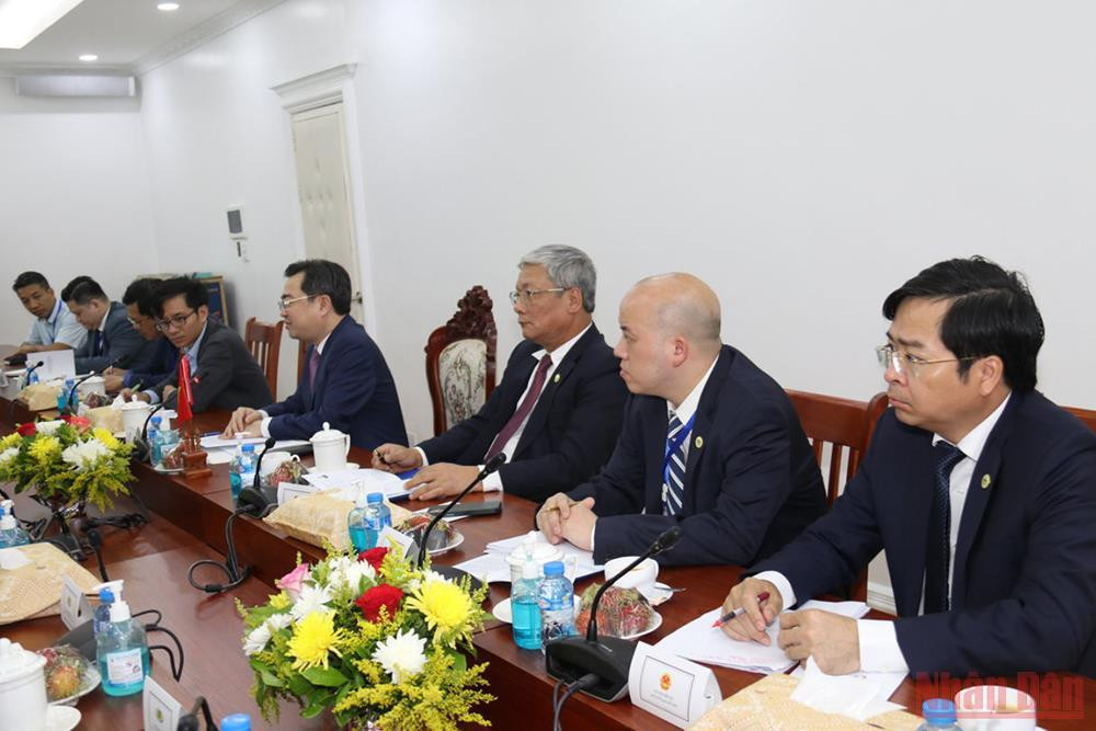 Bộ trưởng Xây dựng Nguyễn Thanh Nghị nhất trí việc thiết lập tạo cơ chế mới cho hợp tác đạt hiệu quả giữa hai bộ. (Ảnh: Xuân Sơn)