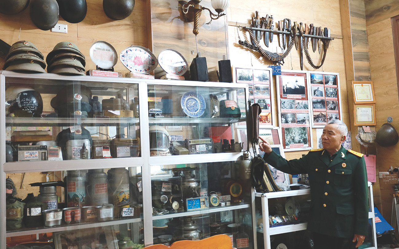 Một góc bảo tàng kỷ vật chiến tranh của ông Bùi Văn Bình