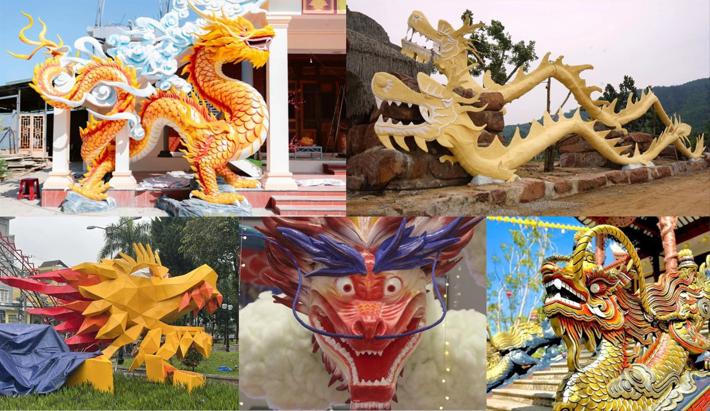 Linh vật rồng đủ kiểu dáng biểu cảm, màu sắc ở các tỉnh thành. Linh vật rồng đủ kiểu dáng biểu cảm, màu sắc ở các tỉnh thành.