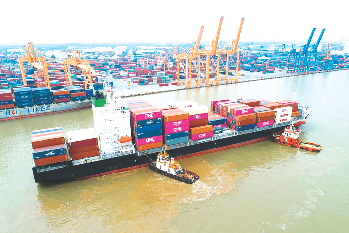 VIMC tập trung phát triển các cảng nước sâu có đủ năng lực để đảm nhận vai trò trung chuyển container trong khu vực. (Ảnh: Cảng Lạch Huyện - Hải Phòng)