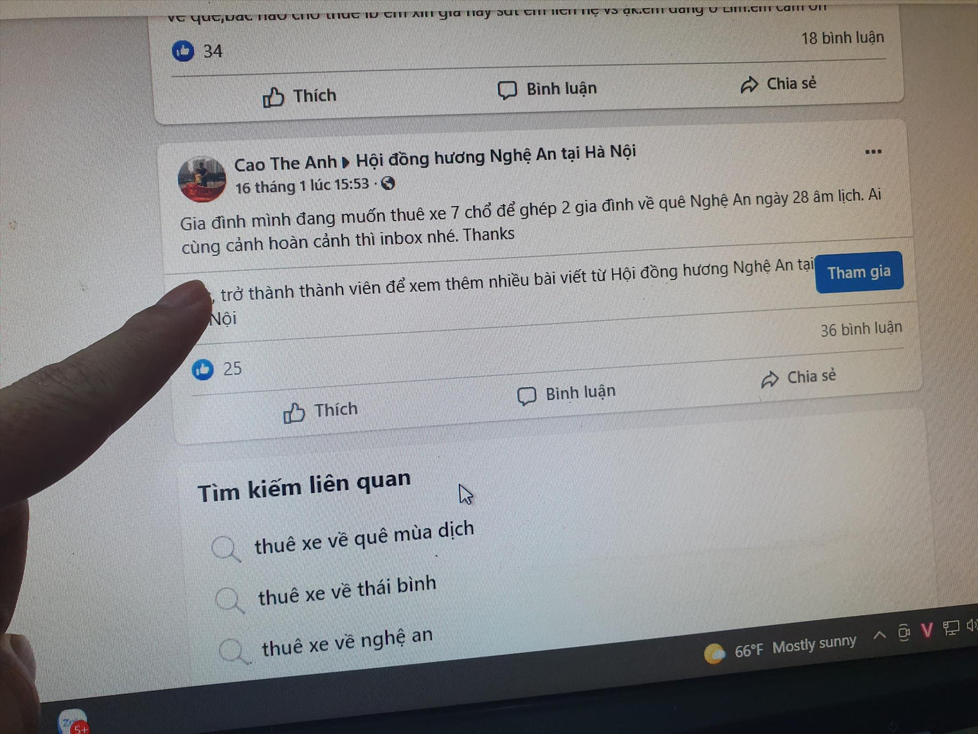 Một lao động Nghệ An mời gọi chung xe về quê ăn Tết trên mạng xã hội Một lao động Nghệ An mời gọi chung xe về quê ăn Tết trên mạng xã hội
