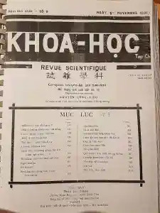 Trang bìa Tạp chí Khoa học do Nguyễn Công Tiễu chủ trương.