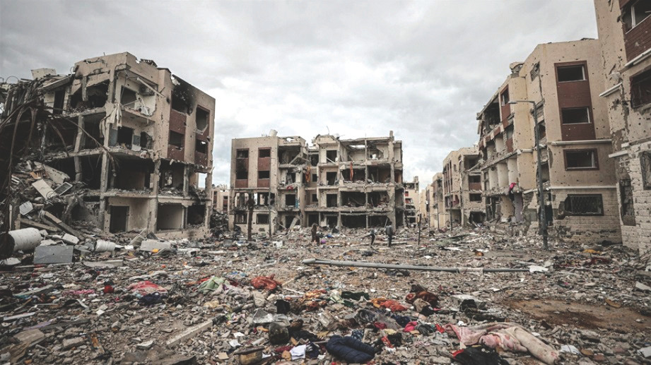 Cảnh tượng tan hoang ở Dải Gaza. Ảnh: AA