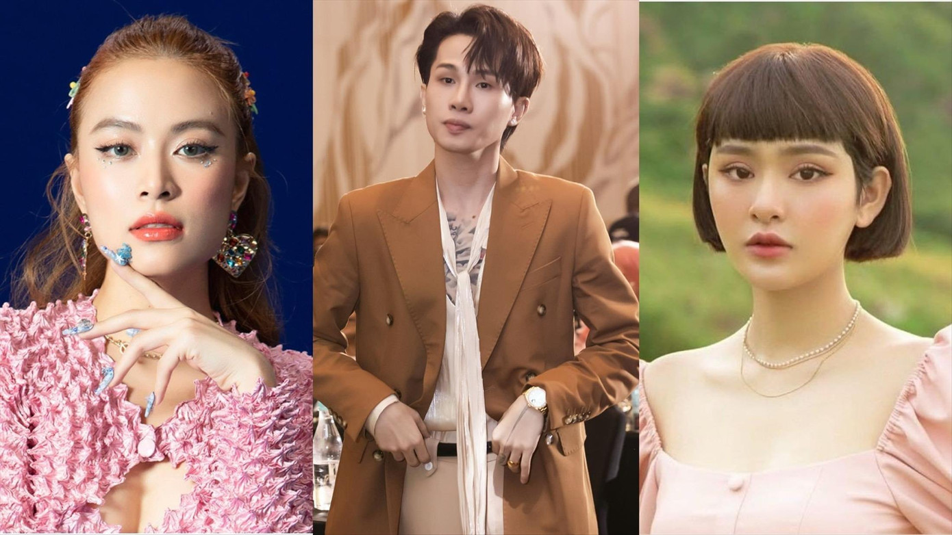 Hoàng Thùy Linh (ảnh đầu tiên bên trái) và một số nghệ sĩ trẻ chọn cách xin lỗi “cho có” khi vướng lùm xùm