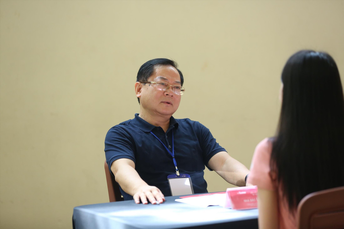 Nhà báo Lê Xuân Sơn đánh giá cao chất lượng thí sinh HHVN 2022 Ảnh: TRỌNG TÀI