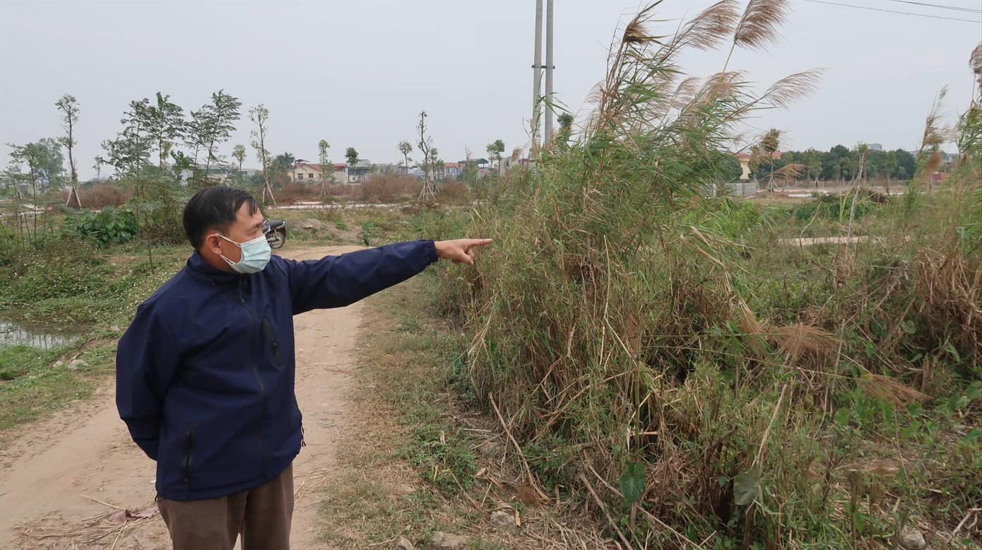 Khu vực GPMB xây dựng hạ tầng tại thôn Vĩnh Thịnh, xã Đại Áng