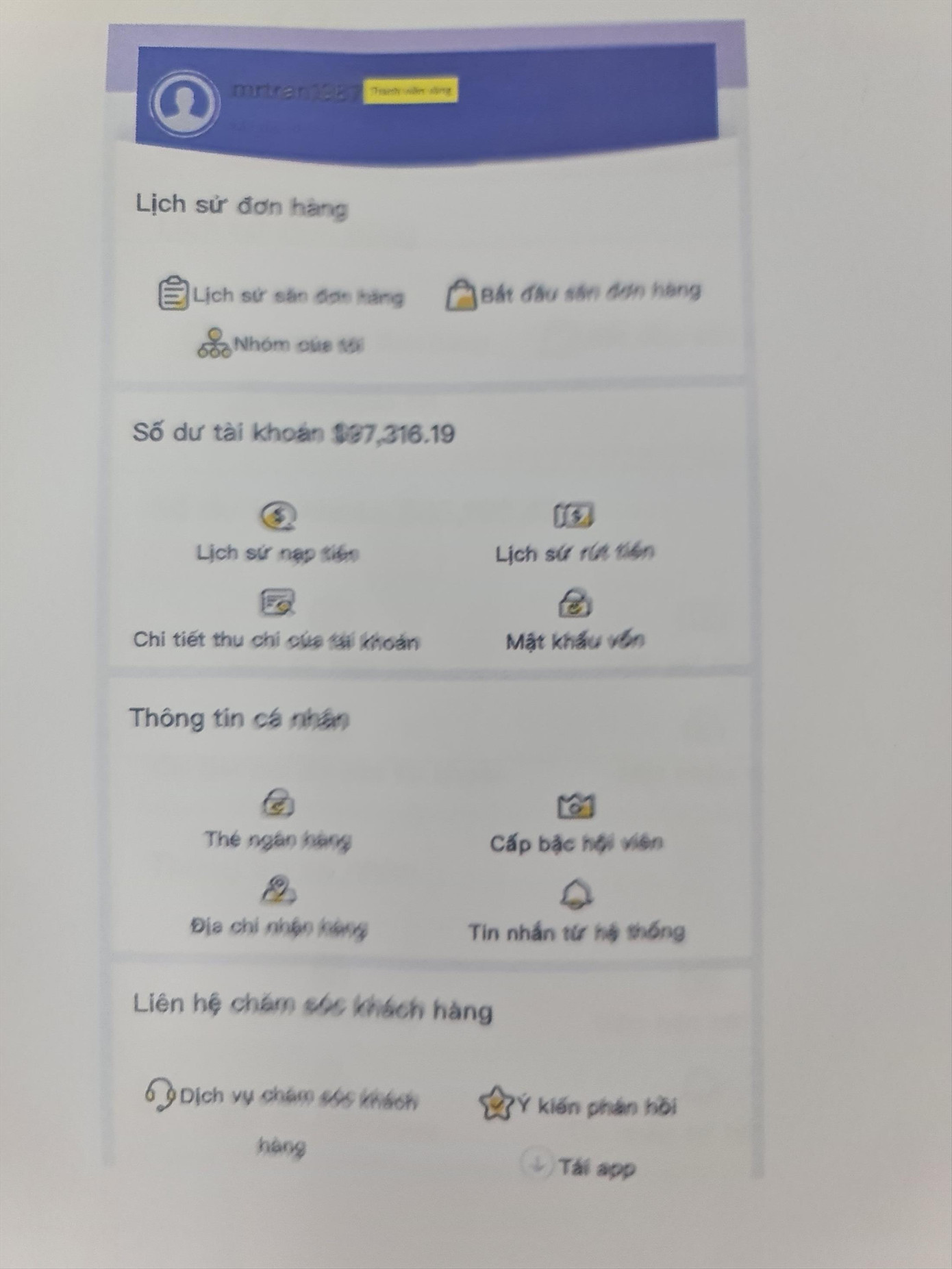 Giao diện trang Web mà ông T vào và bị lừa hơn 1 tỷ đồng