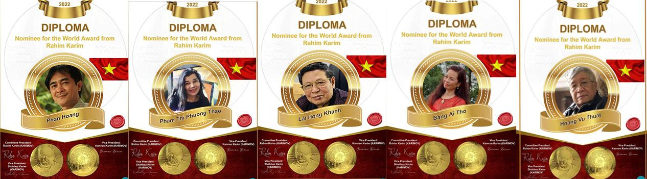 Một số nhà văn, nhà thơ được đề cử Giải Văn học Thế giới Rahim Karim 2022