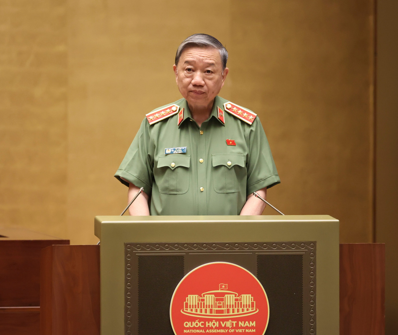 Bộ trưởng Bộ Công an Tô Lâm tại phiên họp Ảnh: Như Ý