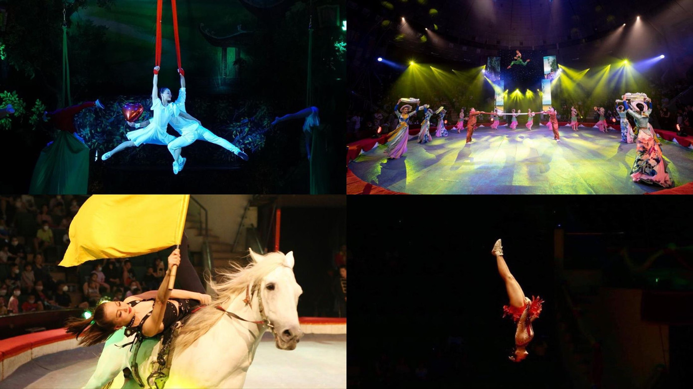 Nghệ sĩ xiếc Lô Thị Ngọc Thúy nổi tiếng với các tiết mục nhào lộn, đu trên cao