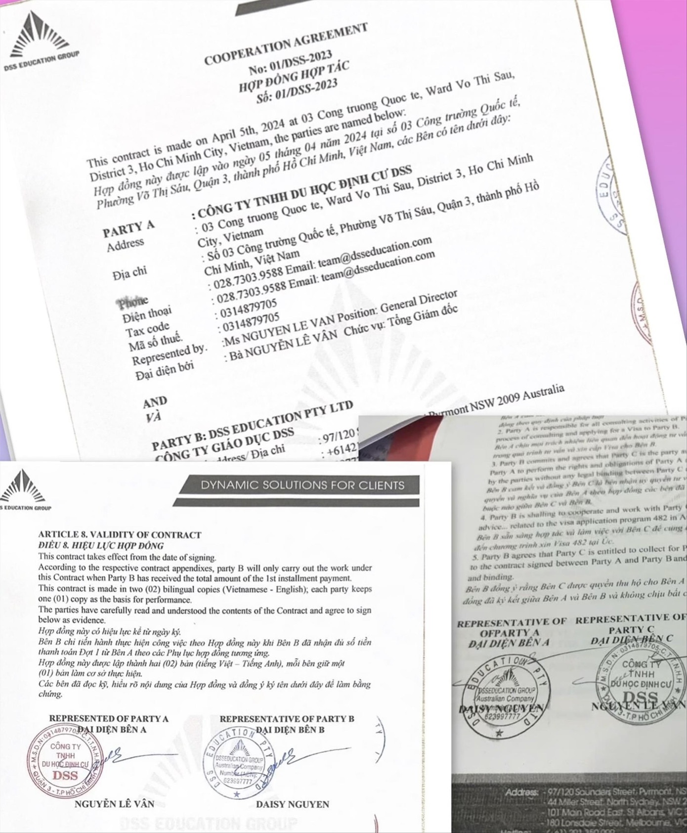“Hợp đồng hợp tác” giữa DSS Úc và DSS Việt Nam