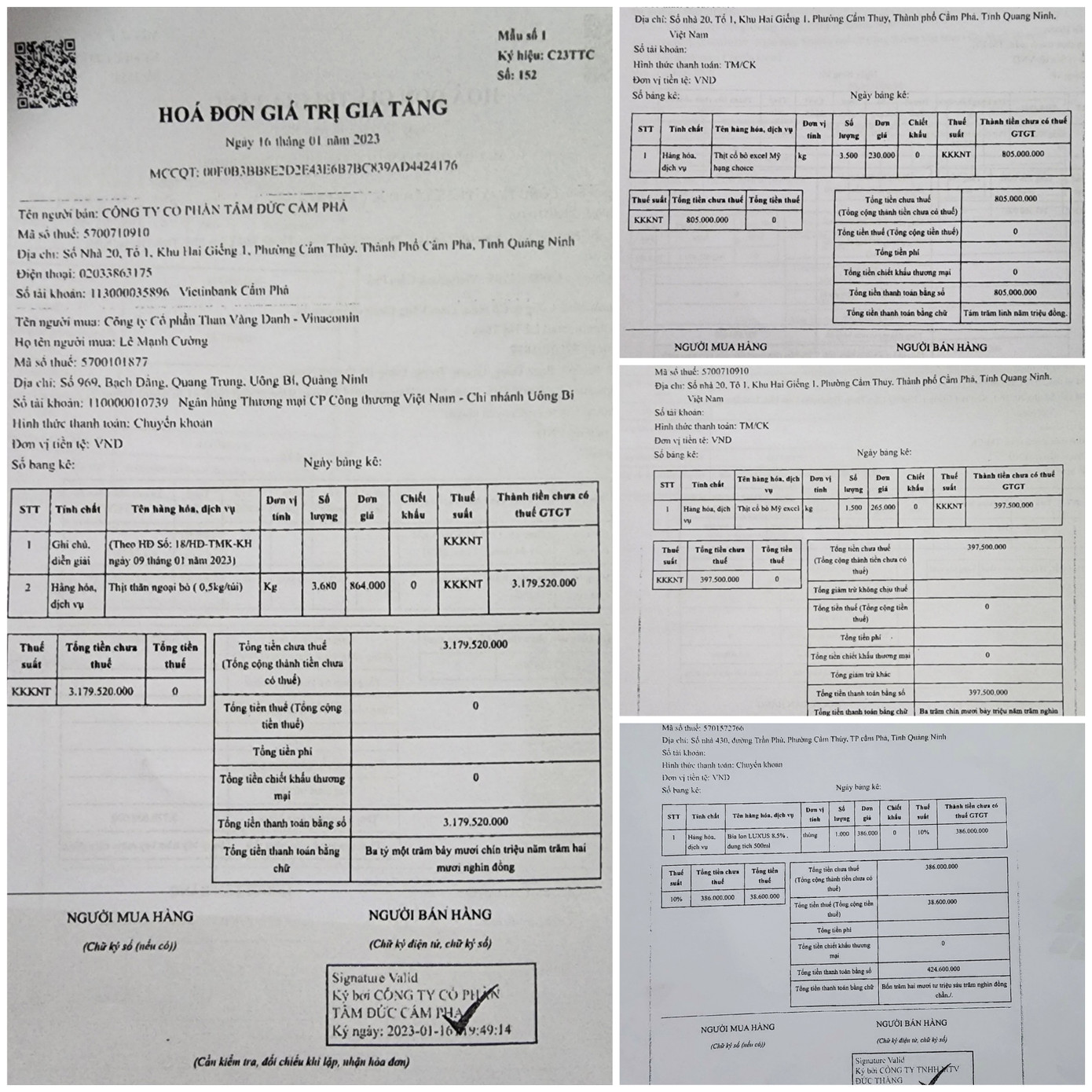 Giá thịt bò trúng thầu Than Vàng Danh sau khi chịu thuế có giá gần 1 triệu đồng/1kg