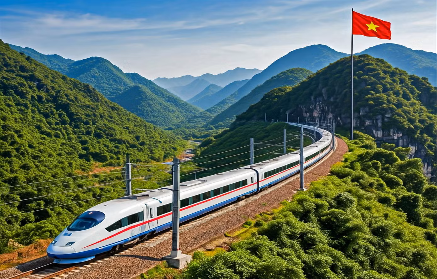 Mô hình dự án đường sắt tốc độ cao (ảnh AI)