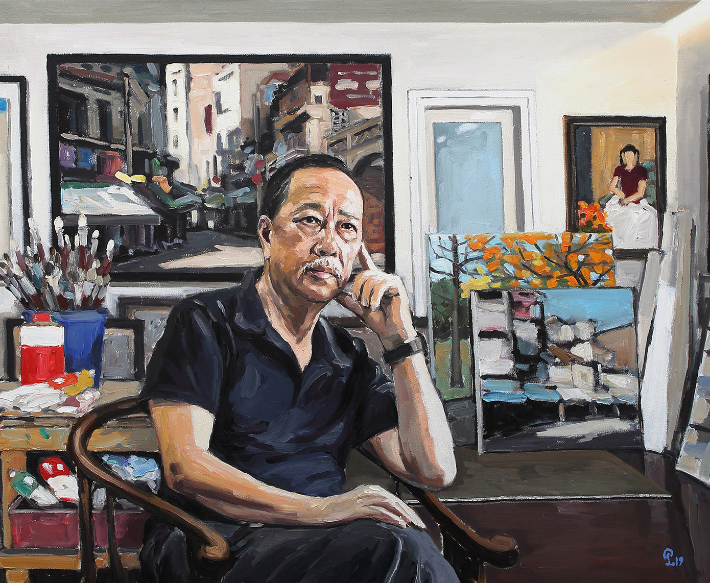 Trong xưởng vẽ. Trong xưởng vẽ.