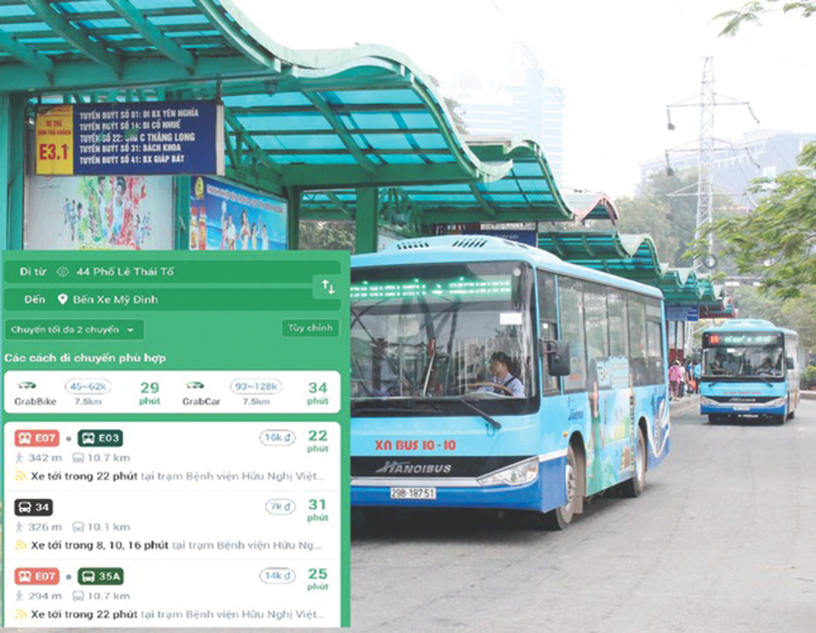 Ứng dụng “BusMap Hà Nội” (ảnh nhỏ) đang giúp hành khách tìm buýt thuận lợi Ứng dụng “BusMap Hà Nội” (ảnh nhỏ) đang giúp hành khách tìm buýt thuận lợi