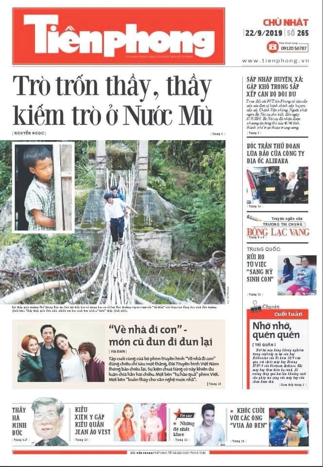Bài phóng sự đầu tiên được đăng trang bìa số Chủ Nhật ngày 22/9/2019 Bài phóng sự đầu tiên được đăng trang bìa số Chủ Nhật ngày 22/9/2019
