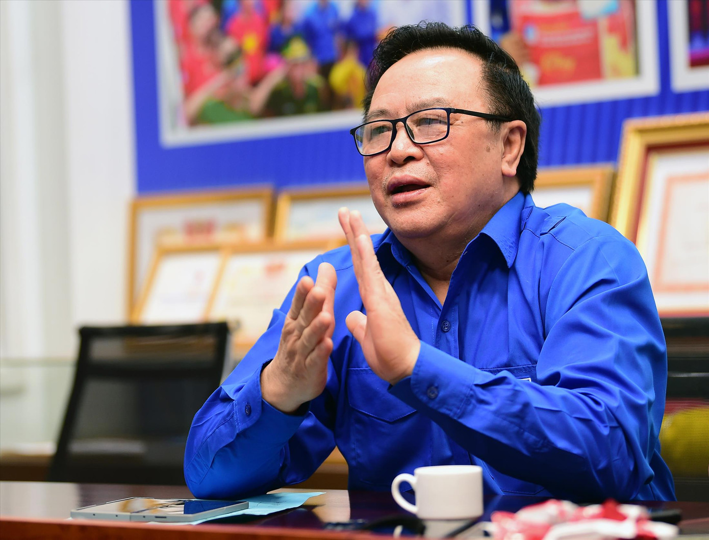 Ông Hoàng Bình Quân - nguyên Bí thư thứ nhất T.Ư Đoàn, nguyên Chủ tịch T.Ư Hội LHTN Việt Nam Ảnh: Xuân Tùng