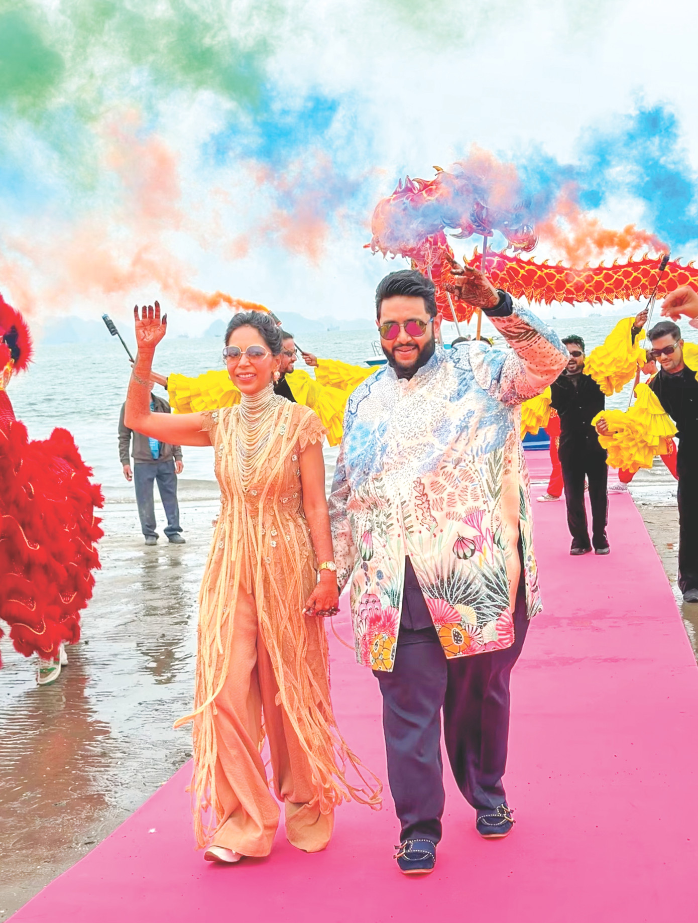 Đám cưới được tổ chức hoàn toàn theo văn hóa Ấn Độ