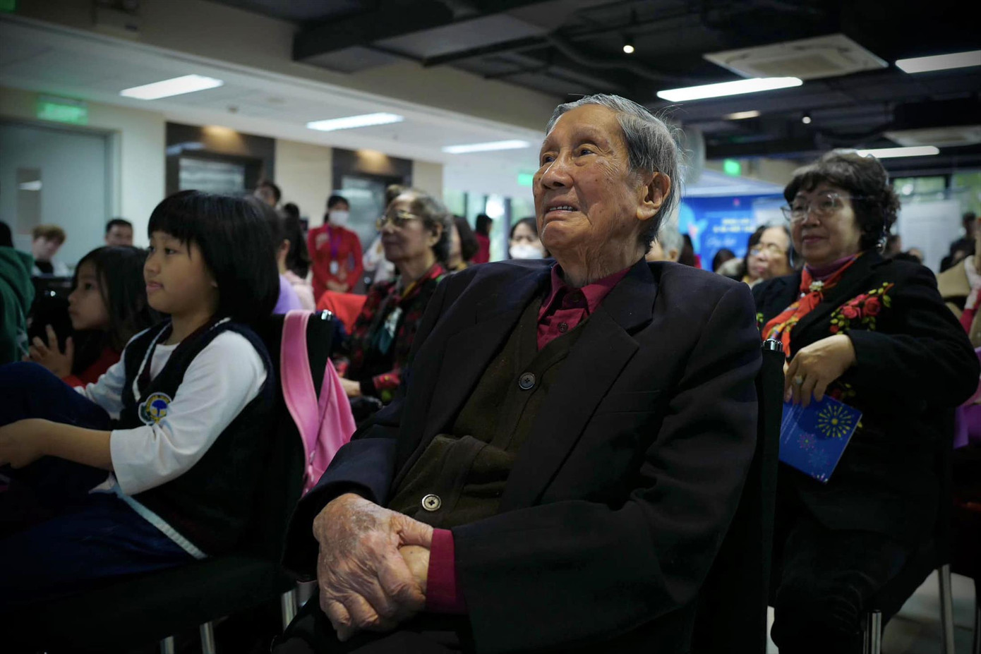 Nhạc sĩ Phạm Tuyên trong buổi ra mắt sách của con gái Ảnh: TRẦN HỒNG TRƯỜNG