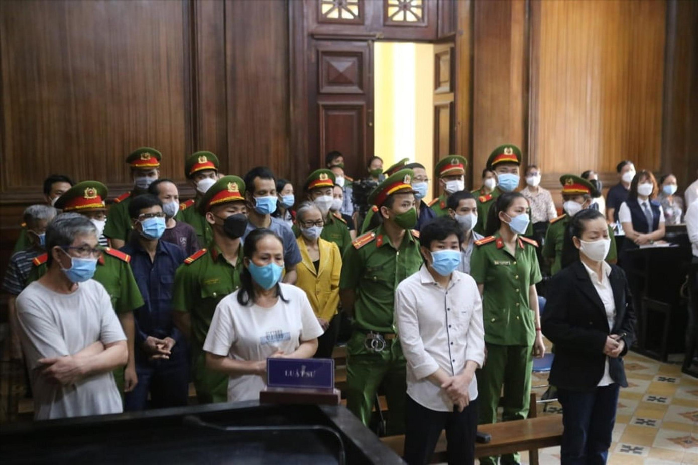 Phòng xử án ngày 18/4 Ảnh: PV