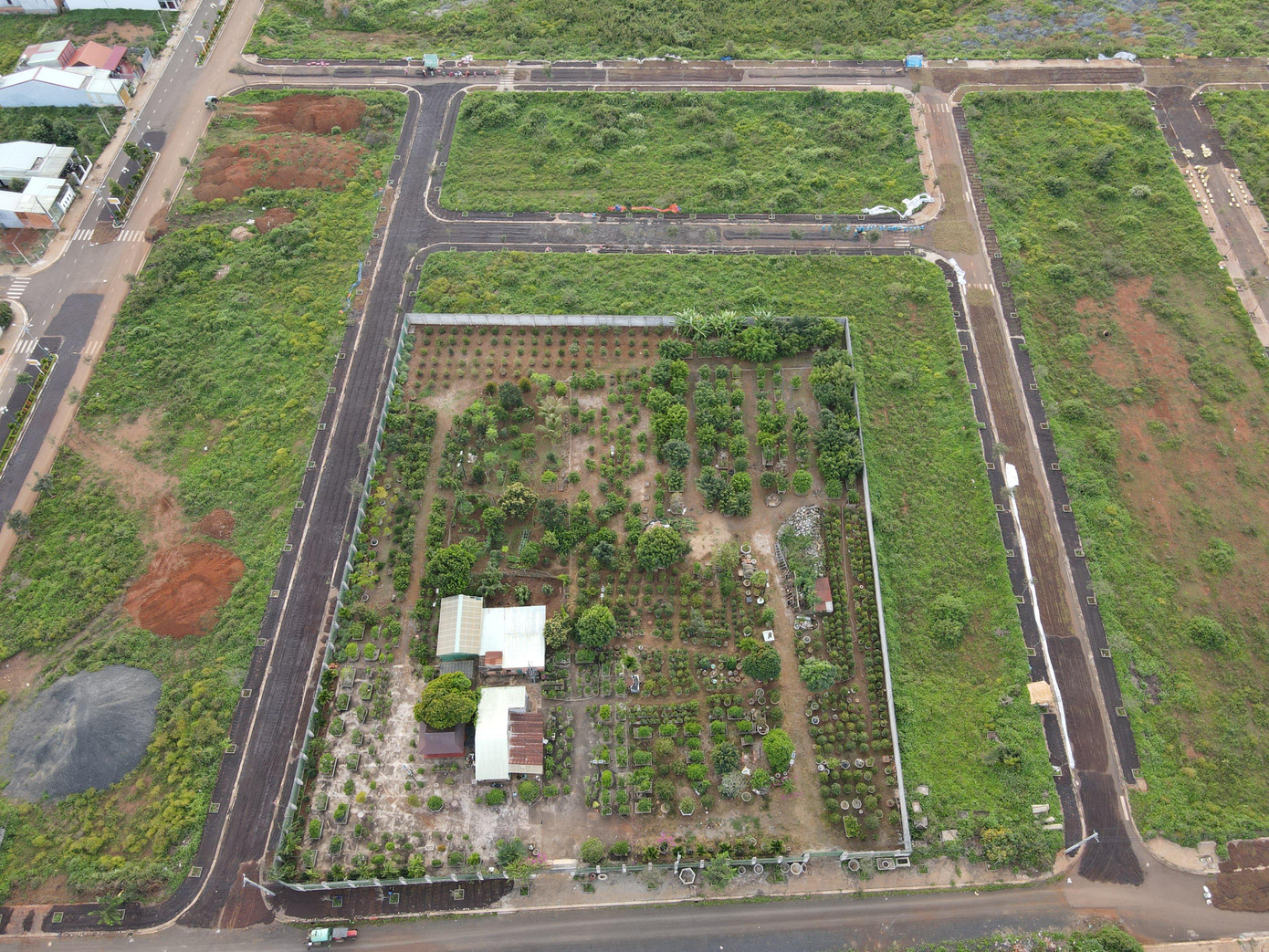 Khu đất của ông Bùi Chính hiện đang kinh doanh cây cảnh