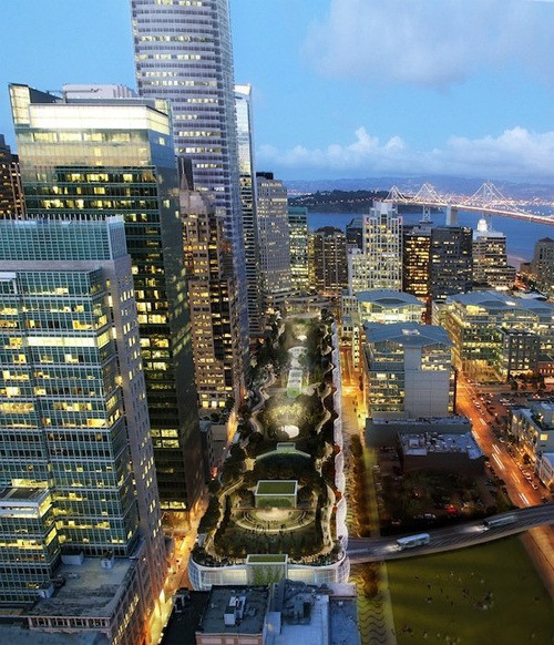 Transbay Transit Center tọa lạc tại khu trung tâm San Francisco – bên cạnh cầu Vịnh