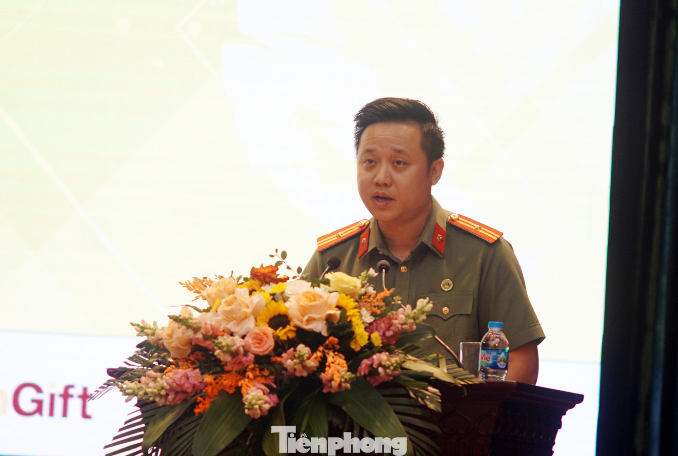 Thiếu tá Bùi Mạnh Hùng - Bí thư Đoàn Thanh niên Công an TP Hà Nội, Trưởng Ban tổ chức.