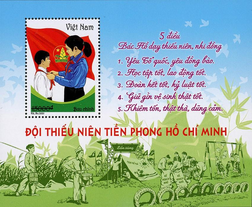 Mẫu blốc tem nhân kỷ niệm 80 năm ngày thành lập Đội Mẫu blốc tem nhân kỷ niệm 80 năm ngày thành lập Đội