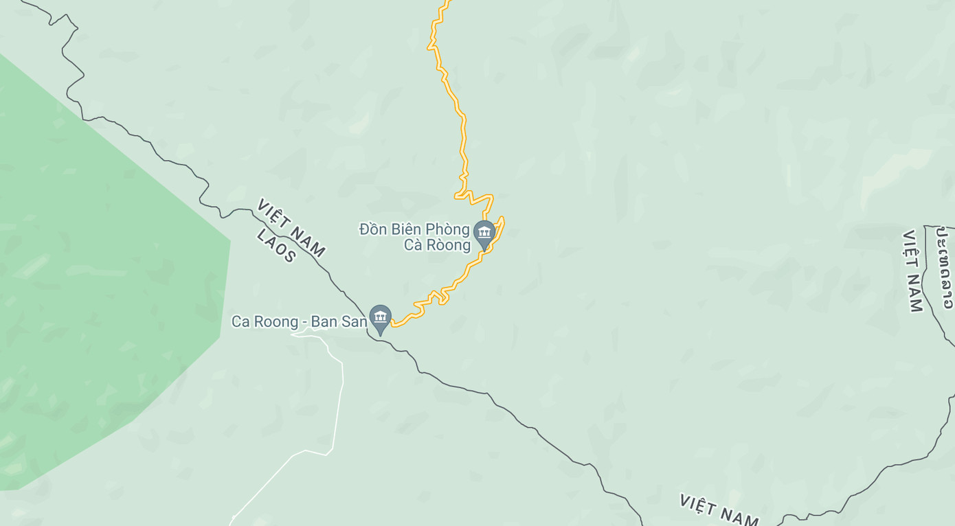 Vị trí cửa khẩu Cà Roòng tại xã Thượng Trạch (huyện Bố Trạch, Quảng Bình).