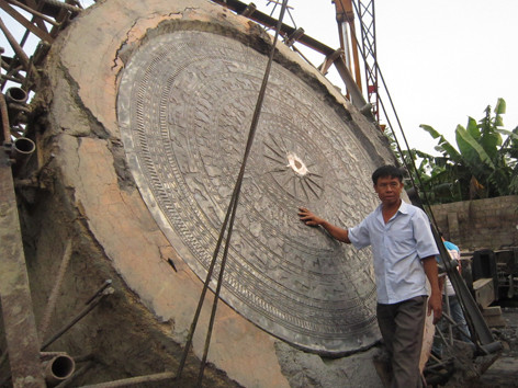 Mặt trống sau khi đúc