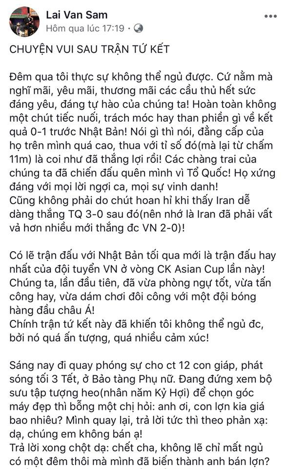 MC Lại Văn Sâm kể về 'một đêm không ngủ' sau trận đấu Việt Nam-Nhật Bản ảnh 1