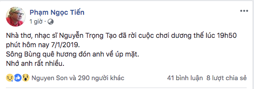 Nghệ sĩ Việt viết lời tiễn biệt nhà thơ Nguyễn Trọng Tạo ảnh 3