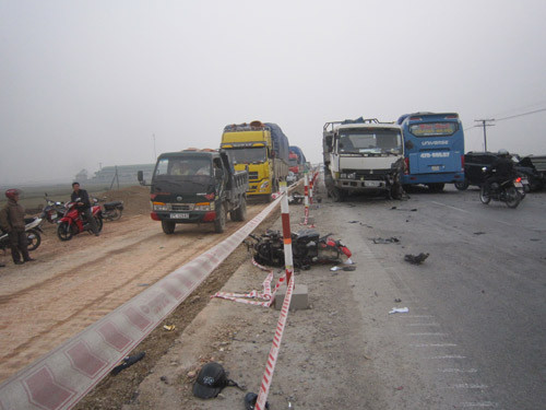 Hiện trường vụ tai nạn chiều nay (9/12)