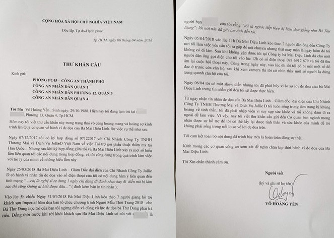 Công an thông tin vụ Hoàng Yến tố Á khôi Mai Diệu Linh đe dọa ảnh 2