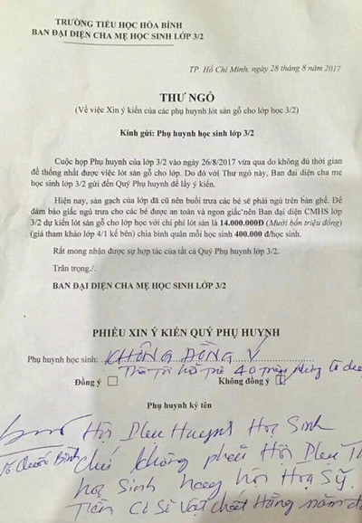 Phụ huynh gửi đơn lên Chính phủ kiến nghị giải tán... Hội phụ huynh ảnh 1