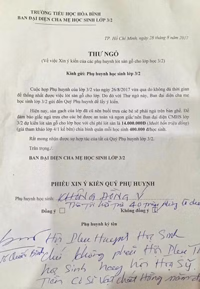 Phụ huynh gửi đơn lên Chính phủ kiến nghị giải tán... Hội phụ huynh ảnh 1