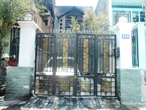 Căn nhà nơi xảy ra vụ cháy kinh hoàng khiến ba người bị thương