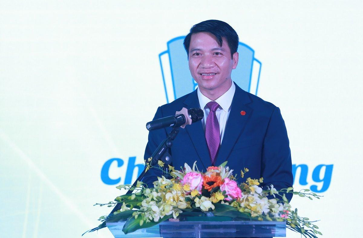 Anh Nguyễn Ngọc Lương, Bí thư T.Ư Đoàn Nguyễn Ngọc Lương, Chủ tịch T.Ư Hội LHTN Việt Nam phát biểu tại lễ tuyên dương. Ảnh: Bảo Anh