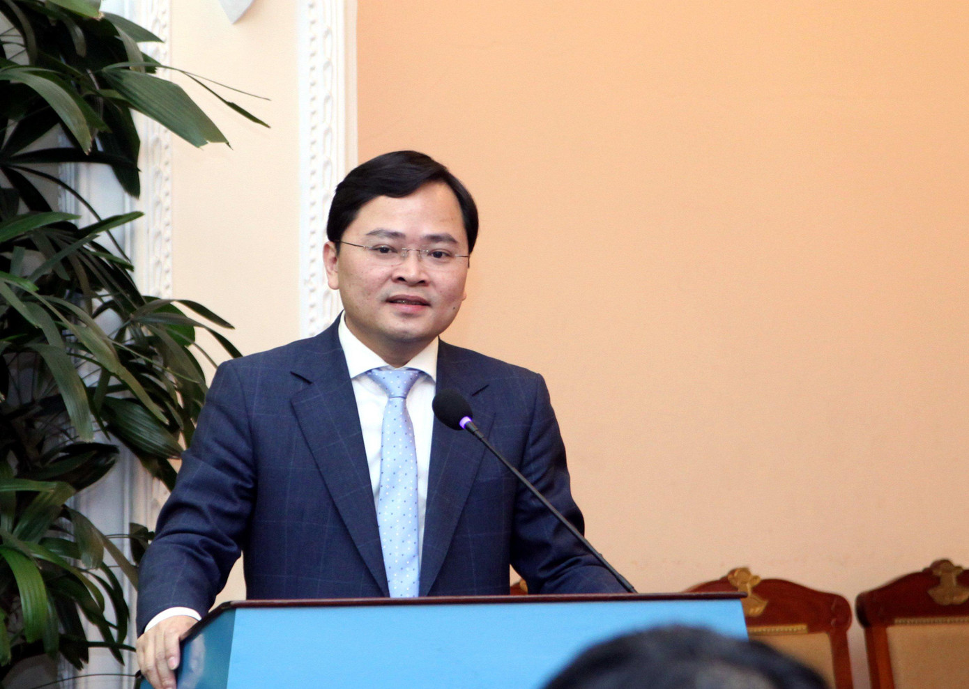 Bí thư thứ nhất Trung ương Đoàn Nguyễn Anh Tuấn phát biểu tại lễ ký kết Bí thư thứ nhất Trung ương Đoàn Nguyễn Anh Tuấn phát biểu tại lễ ký kết