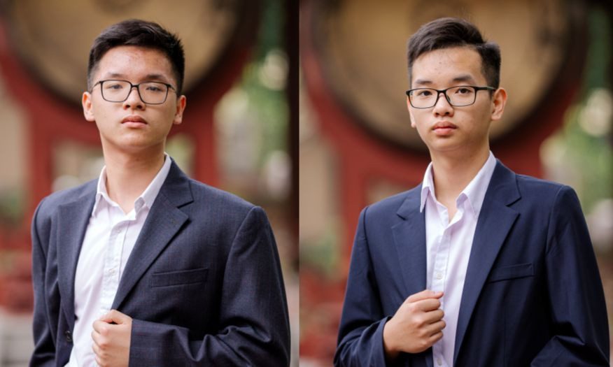 Anh em sinh đôi Vũ Thế Hoàng Huy và Vũ Thế Hoàng Tiến. (Ảnh: VietNamnet)