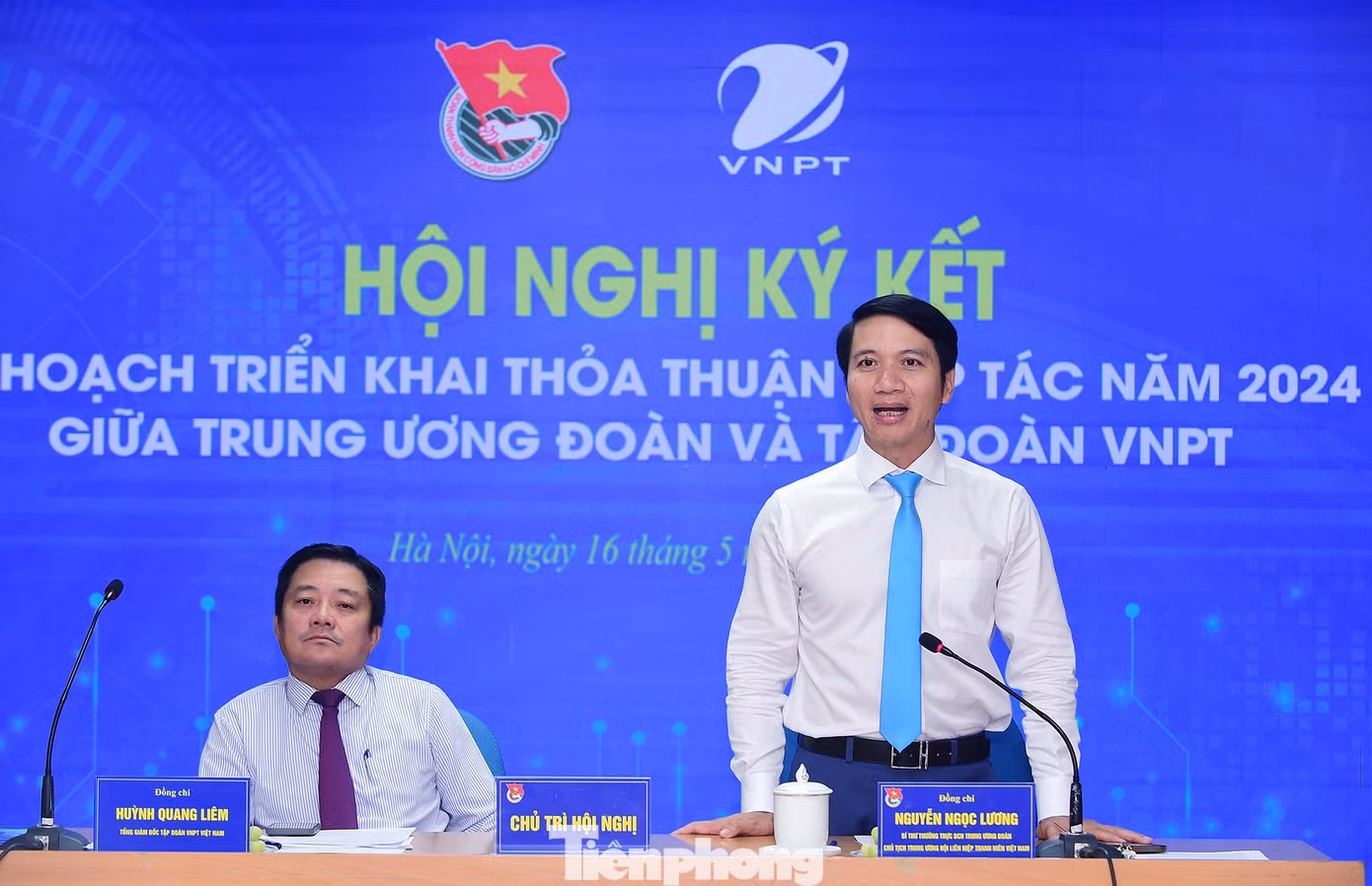 Bí thư thường trực T.Ư Đoàn Nguyễn Ngọc Lương phát biểu tại chương trình. Ảnh: Xuân Tùng