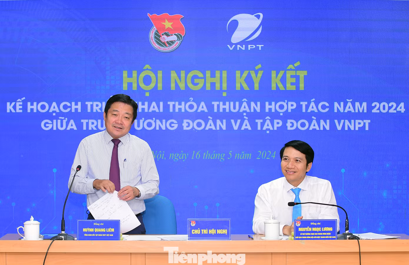 Tổng Giám đốc VNPT Huỳnh Quang Liêm phát biểu tại chương trình. Ảnh: Xuân Tùng