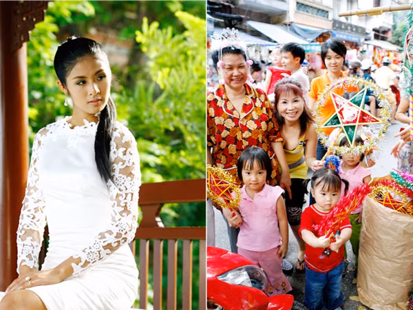 Hoa hậu Ngọc Hân thành chị Hằng vui trung thu cùng trẻ nhỏ. Ảnh: Hồng Vĩnh