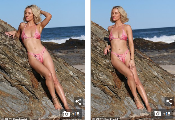 Mỹ nhân truyền hình xứ chuột túi mặc bộ bikini hoạ tiết loang màu hồng đỏ nhỏ xíu phô thân hình nuột nà gợi cảm.